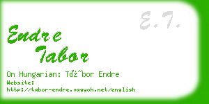 endre tabor business card